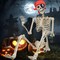 5.4 FT Large Skeleton Halloween Decorations, Posable Life Size Full Body Realistic Bones Movable Joints Scary Skeleton Decor for Halloween Porch House Props Indoor/Outdoor Decor